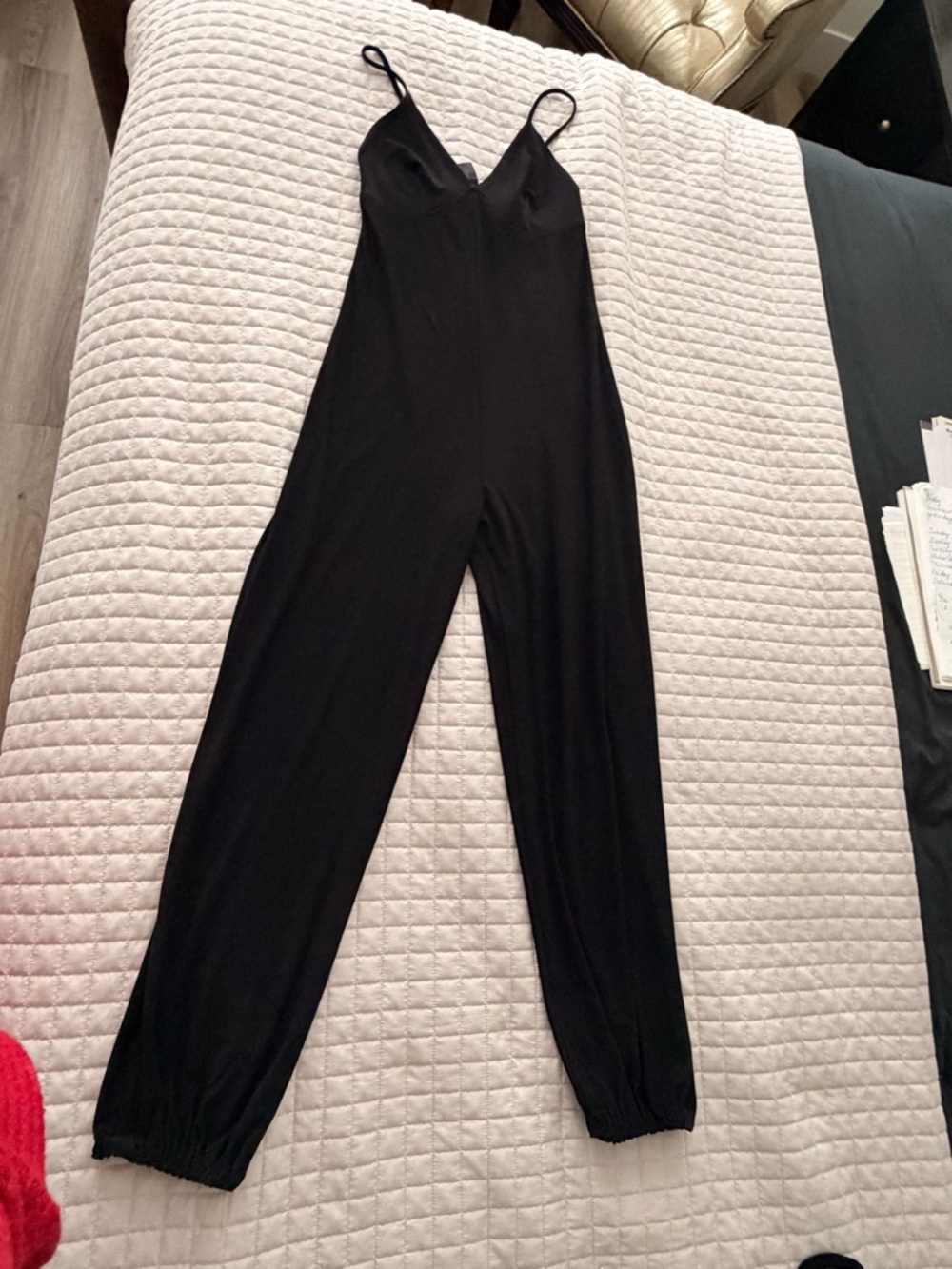 Norma Kamali Black Spaghetti-Strap Jumpsuit